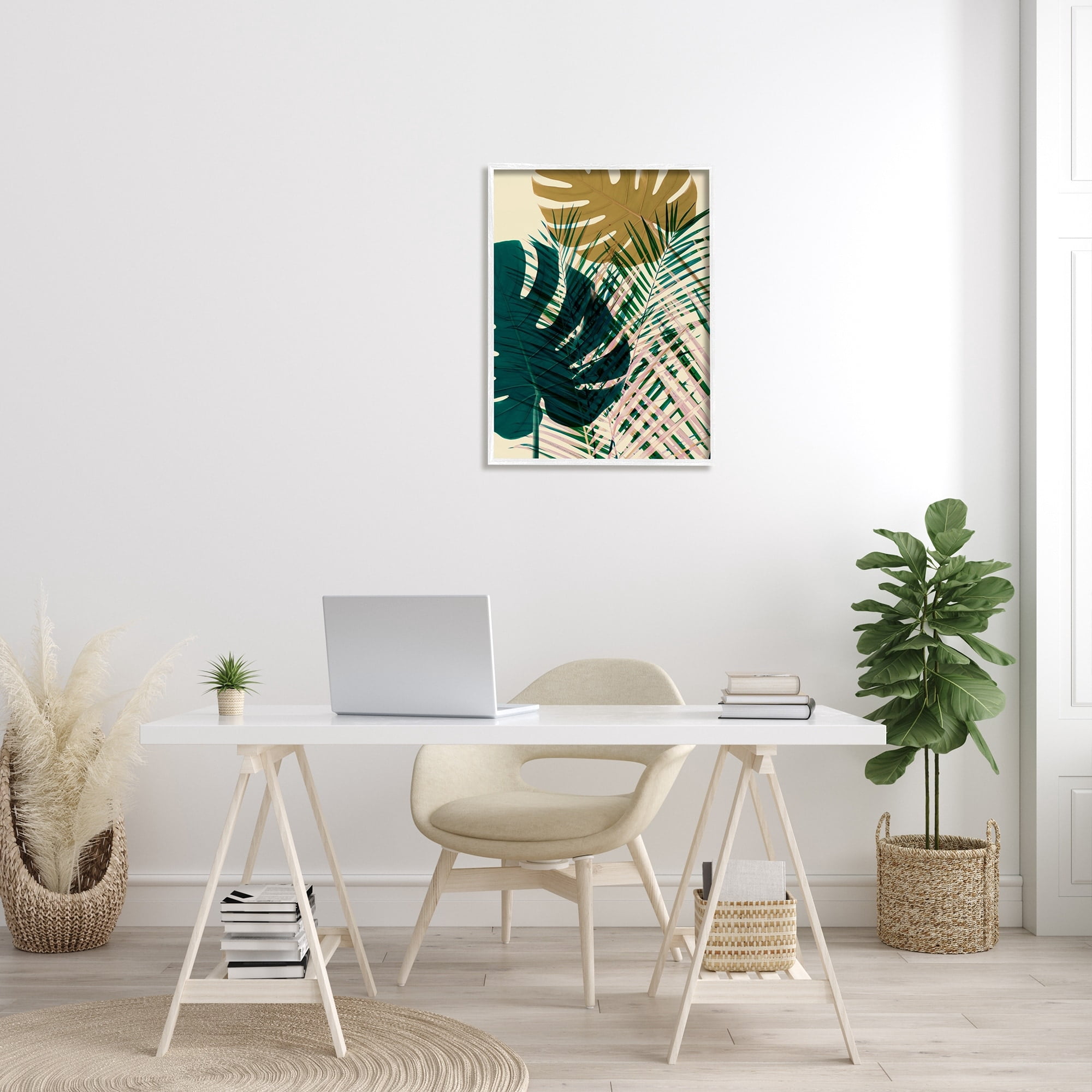 Stupell Industries Warm Summer Palms Tropical Plant Arrangement Modern Abstraction, 24 x 30, Design by Ian Winstanley