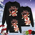 thumbnail image 2 of Jkety Family Christmas Shirts Family Matching Christmas T Shirts Soft Deer Head Print Long Sleeve Crewneck Tops for Family Cozy Set Black,2XL, 2 of 7
