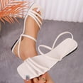 thumbnail image 2 of FRSASU Women’s Low Heels Flat Sandals Slip On Open Toe Slingback Summer Casual Outdoor Beach Daily Wear Shoes Beige, 2 of 6