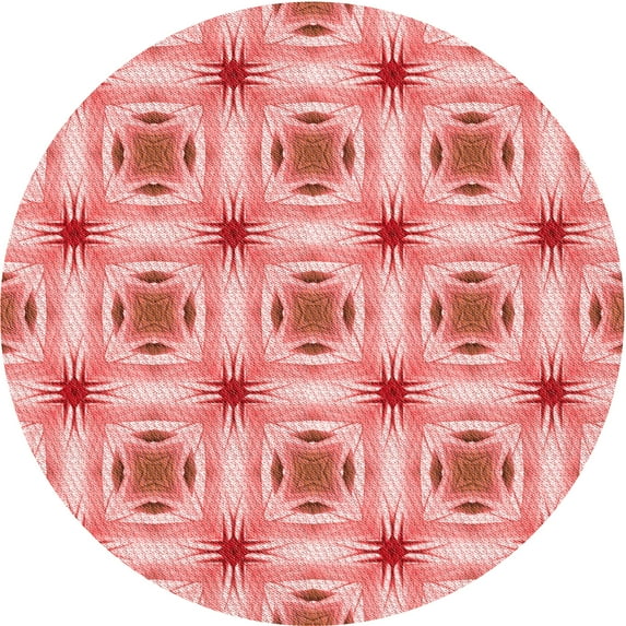 Ahgly Company Machine Washable Indoor Square Transitional Pastel Pink Area Rugs, 3' Square