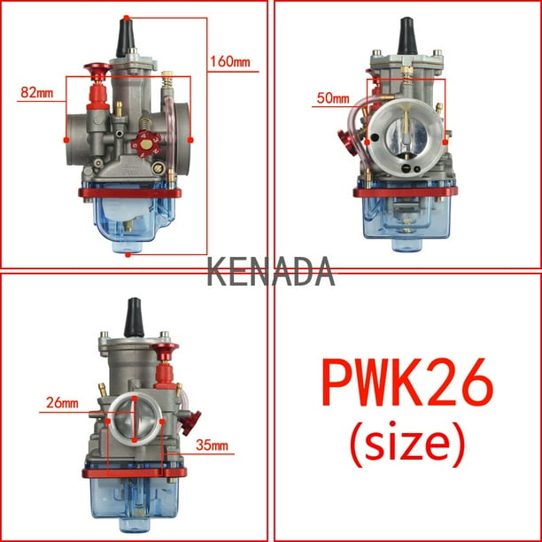 Carburador Racing Universal Moto PWK Keihin Maikuni Koso Oko De 21/24/26/28/30/32/34 mm Cortina Plana Chorros Racing Motor 100-350cc Power Jet huangjie unisex