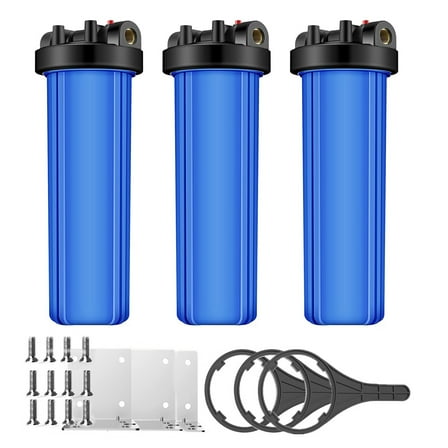 3 Stage Whole House Water Filter System 1" Port With Bracket,20-Inch Big Blue