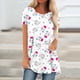 thumbnail image 2 of Elegante blusa de manga corta con cuello redondo y manga abullonada para mujer OAVQHLG3B Store  lin121212, 2 of 4