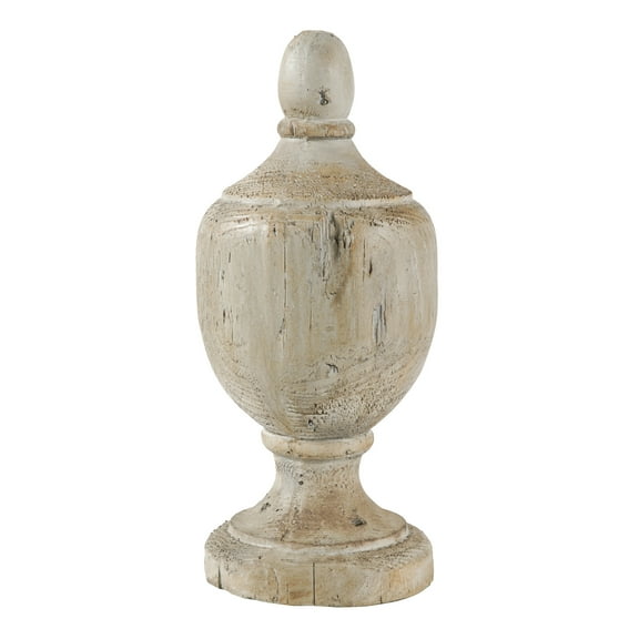 A&B Home Chester Finial Decorative Accent - White Wash - Small-Color:White Wash,Style:Classic Vintage