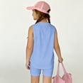 thumbnail image 5 of Girls' Clothing Sets Summer Outfits Size 8 Cute Preppy Girls 2 Piece Outfits Lounge Set Athletic Sleeveless T Shirts Top and Shorts Clothing Sets Light Blue 9-10 Years, 5 of 7