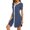 Blue, variant on Short Sleeve Nightgowns for Women, Women's Button Down Sleepwear Classical Sleep Shirt Dress