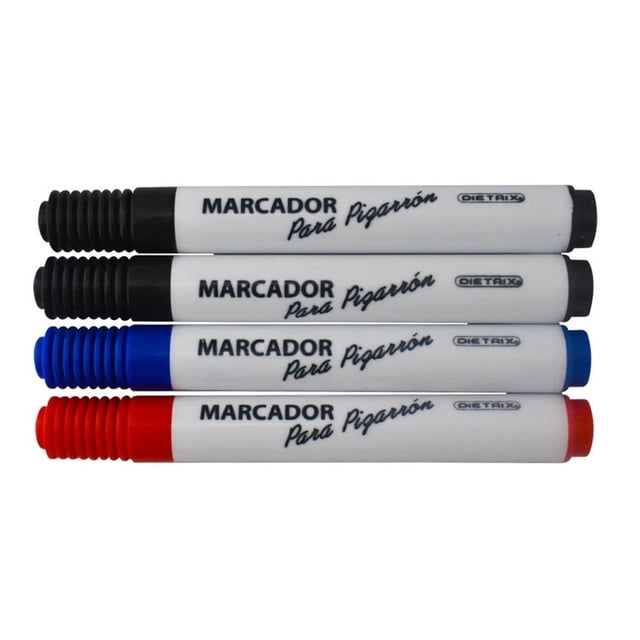 Set de Marcadores Dietrix Grueso para Pizarrón con 4 pzas