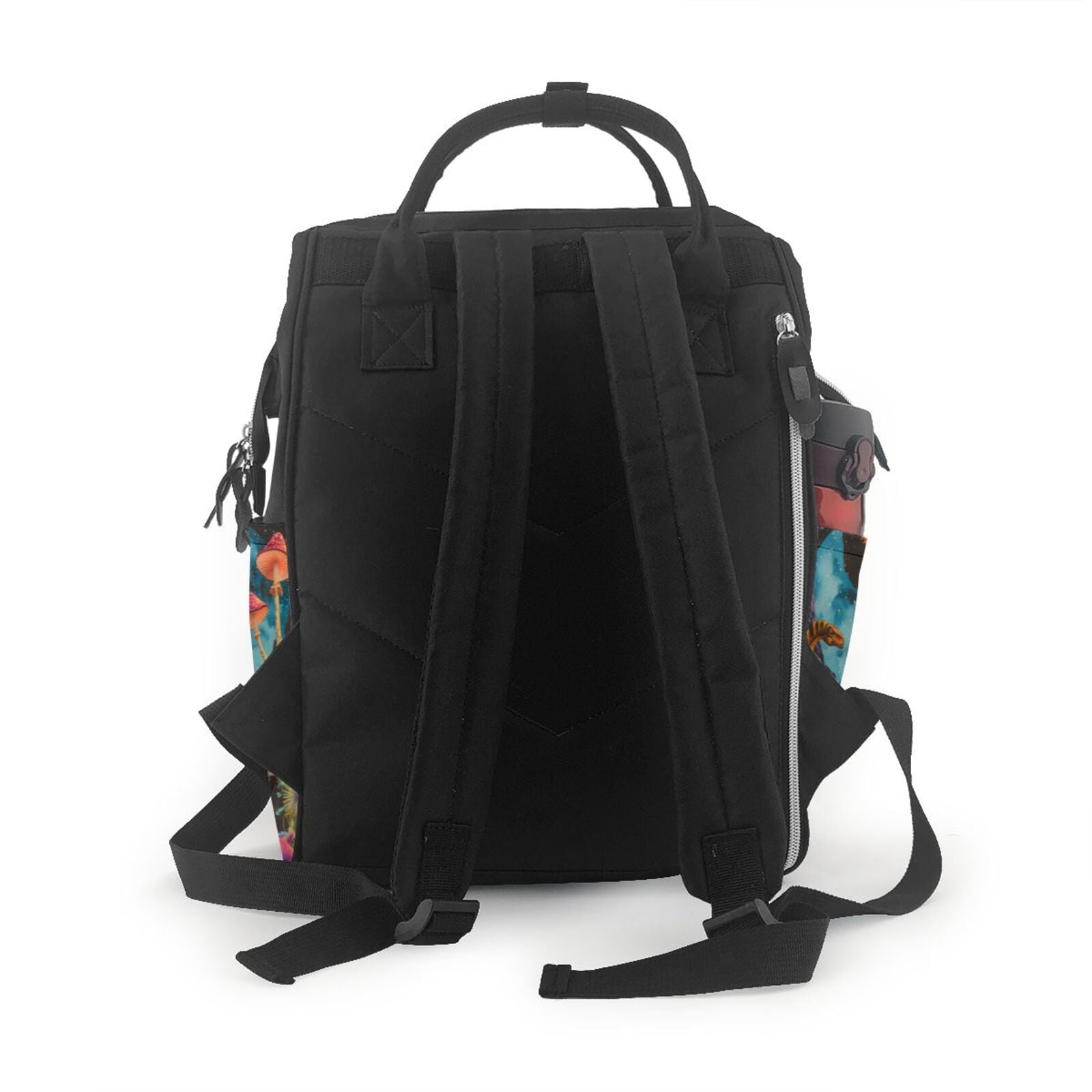 Fuzoiu Galactic Jungle Dinosaurs Print Diaper Bag Backpack,Baby Essentials Travel Tote,Multi function Waterproof Diaper Bag, Travel Essentials Baby Bag - Unisex