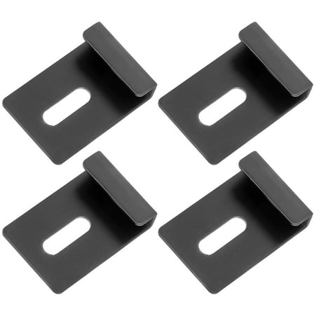 ibasenice 4pcs Wall Mirror Mounting Hardware Black Stainless Steel Frameless Mirror Hardware For Home Decoration