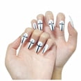 thumbnail image 1 of Nail Tips BJR, estilo cruz minimalista en forma de almendra, 24 unidades, 1 of 5