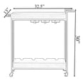 thumbnail image 7 of Metal Wine Bar Serving Cart with Rolling Wheels, Wine Rack, and Glass Holder, 7 of 7
