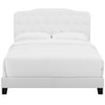 thumbnail image 4 of Modern Contemporary Urban Bedroom King Size Bed Frame, Faux Vinyl Leather, White, Box Spring Required, 4 of 5