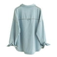 thumbnail image 5 of EOYWHK Women's Denim Shirts Long Sleeve Jeans Button Down Cardigans Loose Lightweight Lapel Blouse with Pockets, 5 of 7