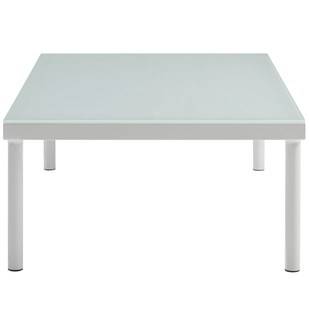 Modway Harmony Outdoor Patio Aluminum and Glass Coffee Table in White - image 3 of 4