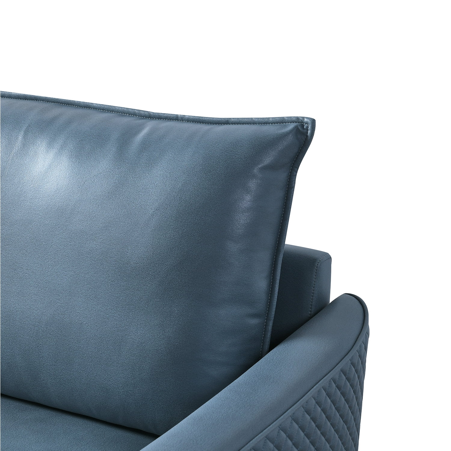 Kadyn Upholstered Loveseat Sofa for Living Room, 2 Seat Couch with 2 Pillows, 73.22" Modern Fabric Sofa, Blue