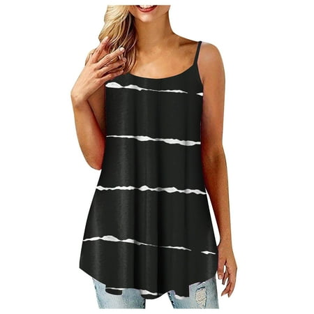 

FREE SHIPPING-camisole Women Puls-Size O-Neck Button Sleeveless Vest Printing Short T-Shirt Sling Tops nightgowns for women lingerie valentines day birthday gifts Black