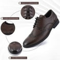 thumbnail image 3 of HA-EMORE Men's Dress Leather Shoes, Leather Stylish Lace-up Wingtip Brogues, Mens Oxford Shoes, Business Formal Lightweight Pointed Toe, 3 of 7