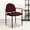 Burgundy Fabric, variant on Emma + Oliver Comfort Black Vinyl Stackable Steel Side Reception Chair with Arms
