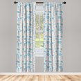 thumbnail image 5 of Ambesonne Nautical Window Curtains, Sea s Seahorses Fish, Each 28" W x 63" L, Eggshell Sky Blue, 5 of 5