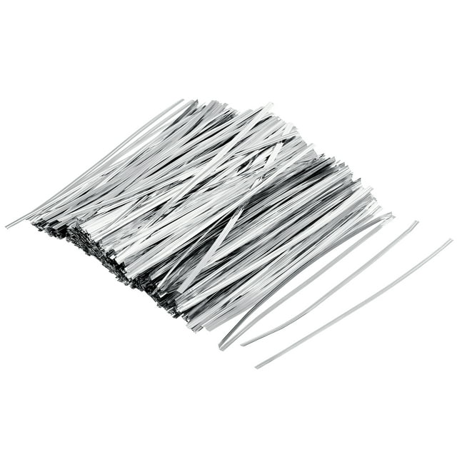 Uxcell 800Pack 6 Inches Metallic Twist Ties Decorative Ties for Candy Bag, Silver