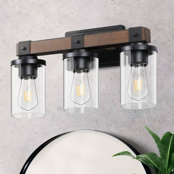 EDISHINE Farmhouse Vanity Lights for Bathroom 3-Light Bathroom Vanity Lights E26
