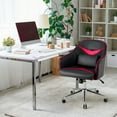 thumbnail image 3 of Costway Office Chair Task Desk Swivel Adjustable Height w/ Massage Lumbar Support Red, 3 of 10