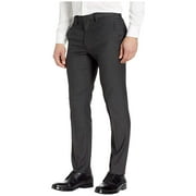Kenneth Cole Reaction Stretch Textured Weave Slim Fit Dress Pants Charcoal Heather