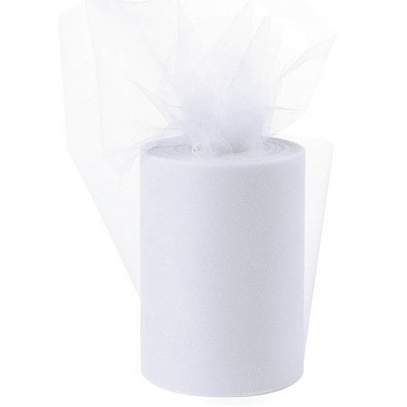 White Tulle Fabric - 6 Inches Wide X 100 Yards