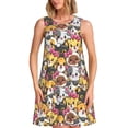 thumbnail image 1 of Disketp Cute Cat Cartoon para Vestido sin Mangas para Mujeres, Vestidos de Verano para Mujeres, Casual y Holgado para la Playa, 1 of 7