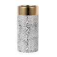 thumbnail image 1 of Black And White Leopard Print With Gold Band Vase, 1 of 1