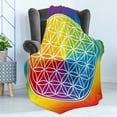 thumbnail image 4 of Hippie Soft Flannel Fleece Throw Blanket, Abstract Peace Flower Child Youth Rainbow Toned Lifestyle Design Colorful Print, Cozy Plush for Indoor and Outdoor Use, 50" x 60", Multicolor, by Ambesonne, 4 of 5