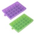 thumbnail image 1 of Juego de 2 bandejas de silicona para cubitos de hielo con tapas, moldes para cubitos de hielo de fácil liberación para whisky, comida para bebés, molde de silicona para pasteles, 1 of 5
