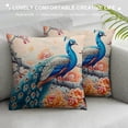 thumbnail image 3 of Orinice Peacock Flowers Graphic Decorative Cushion Throw Pillow Cover for Home Couch Living Room Bed Sofa Pillow Case Spring Soft and Durable 1PC 20x20in, 3 of 5