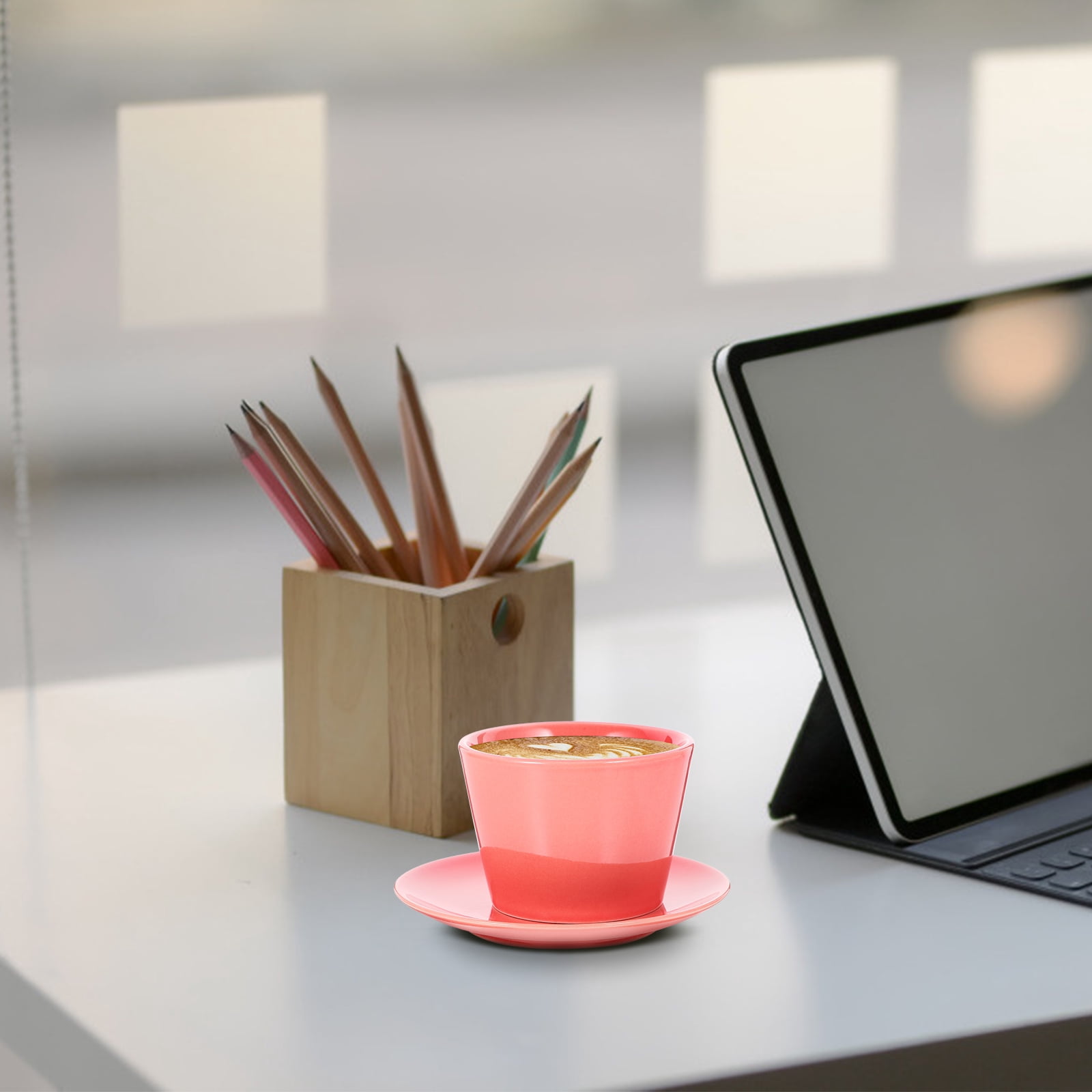 OULII  Ceramic Mug Pink - Elegant and Portable for Home Or Office