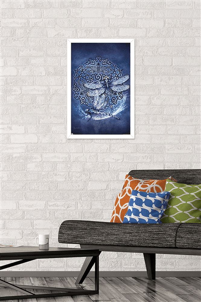 Brigid Ashwood - Celtic Dragonfly Wall Poster, 14.725" x 22.375", Framed