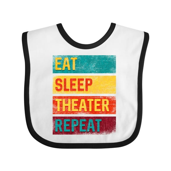 Inktastic Acting Eat Sleep Theater Repeat Boys or Girls Baby Bib