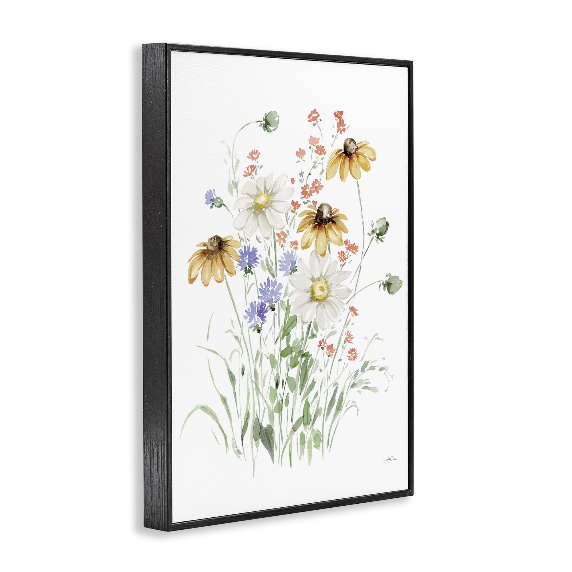 Stupell Industries Summer Garden Blooms Botanical & Floral Painting Black Framed Art Print Wall Art, 20 x 30