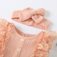 thumbnail image 4 of Alkepwun 0-24M Newborn Infant Girls Romper Soft Breathable Sleeveless Lace Bow One-Pieces Bodysuits Summer Outfits Baby Girl Clothes Jumpsuit with Headband, 4 of 7