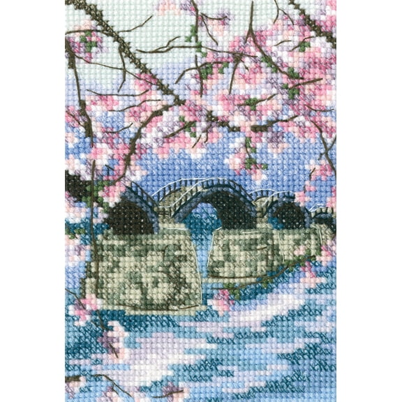 Cross-stitch Kit "Kintai bridge arching over the Nishiki river" C309