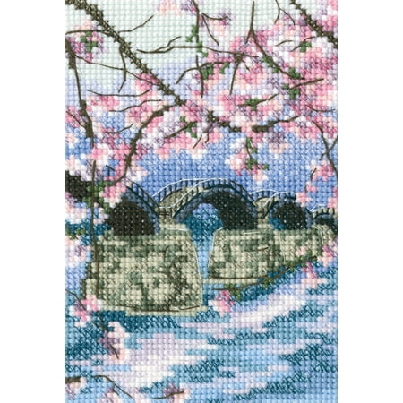 UPC: 4742022978283 | Cross-stitch Kit Kintai bridge arching over the Nishiki river C309