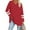 Red, variant on Babysbule Womens Long Sleeve Tops Women's Casual V-Neck Long Sleeve Solid Loose Shirt Blouse Tops