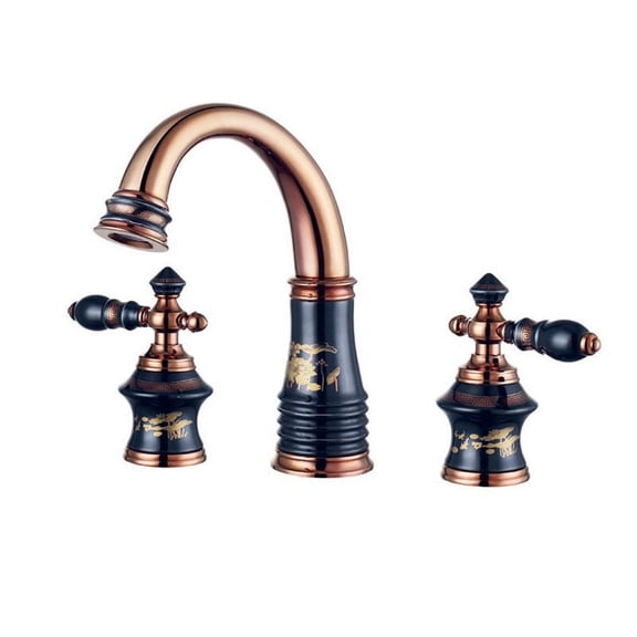 Juno Beautiful Deck Mount Colorful Floral Bathroom/ Bathtub Mixer Faucet Set