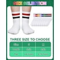 thumbnail image 4 of Lsupdaol 8 Pairs Kids Stripe Socks Cotton Crew Socks Colorful Retro Stripe Athletic Hosiery for School Kids, 4 of 6