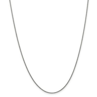 10k White Gold 1.5mm Solid Polished Cable Chain Necklace
