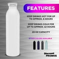 thumbnail image 2 of Posh Stainless Steel Water Bottles 20 oz. Set of 6, Bulk Pack - Double Wall, Perfect for Coffee, Soda, Other Hot & Cold Beverages - White, 2 of 5