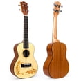 thumbnail image 2 of Ukelele de concierto, Ukelele de abeto macizo Kmise, Ukalalee de 23 pulgadas con sintonizador de bolsa de tallas láser Village para adultos principiantes, 2 of 5