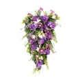 thumbnail image 1 of Spring Summer Flower Wreath Floral Drop Swag Artificial Teardrop Wreath, 1 of 1