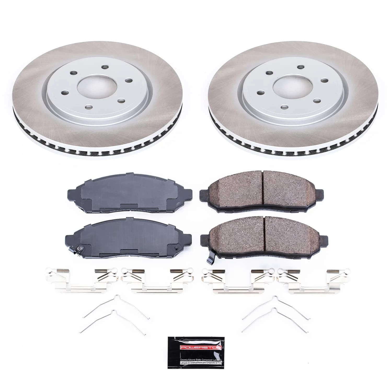 PowerStop Front Semi-Coated Rotor and Low-Dust Ceramic Brake Pad Kit SC8325