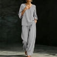 thumbnail image 6 of Aimik Womens 2 Piece Outfits V Neck Flare Sleeve Top and Wide Leg Long Pants Set with Pockets Fall Casual Lounge Outfit Sets, 6 of 6