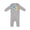 AC-Heather Grey, variant on Rocket Spaceship Happy First Birthday Baby Romper Coveralls